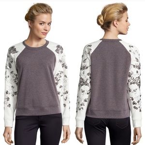 REBECCA TAYLOR Embellished Floral Sequin Sweater